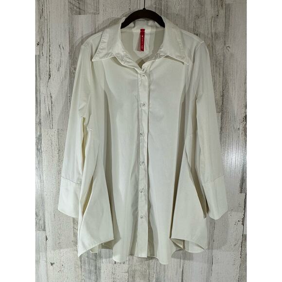 IC by Connie K Womens Cream Ivory Swing Style Jacket Size Medium Button Front - Picture 1 of 9